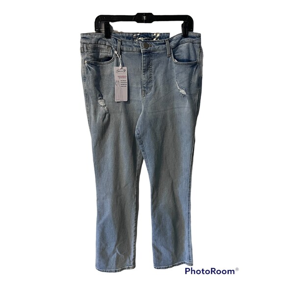 Seven 7 Jeans Womens Sz 12 bombshell High Rise Boot Distressed retro stretch New - Picture 1 of 11